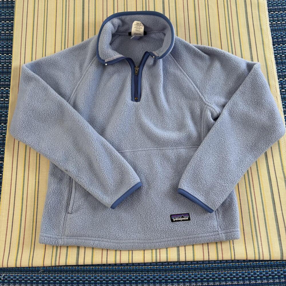 Patagonia Fleece Pullover Womens Small Blue Synchilla 1/4 Zip Jacket Outdoor